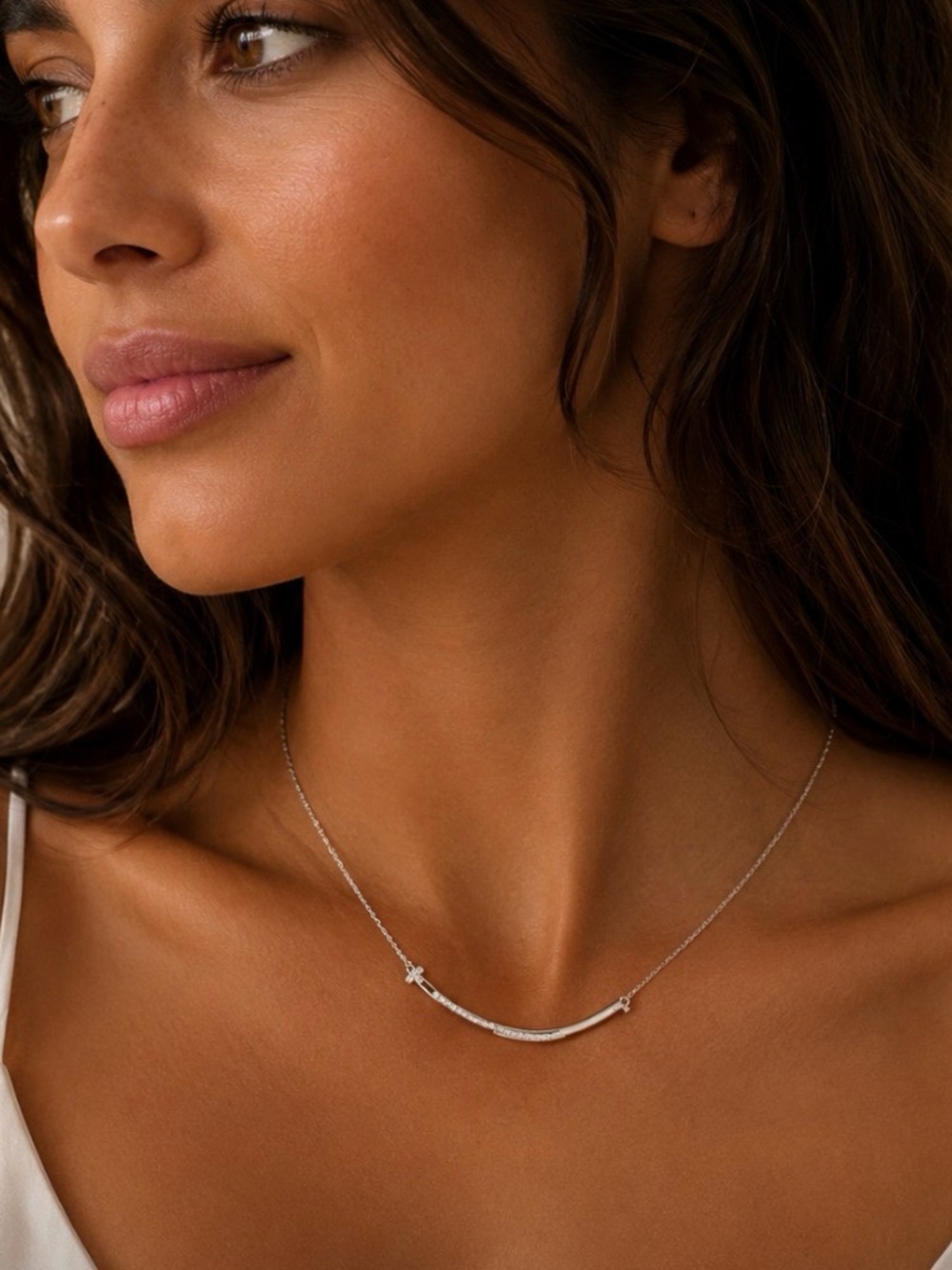 Sterling silver CZ swing Necklace